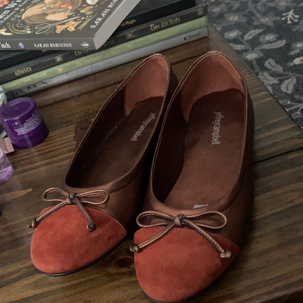 Jeffrey Campbell Metallic Brown and Red/burnt orange Women's Flats